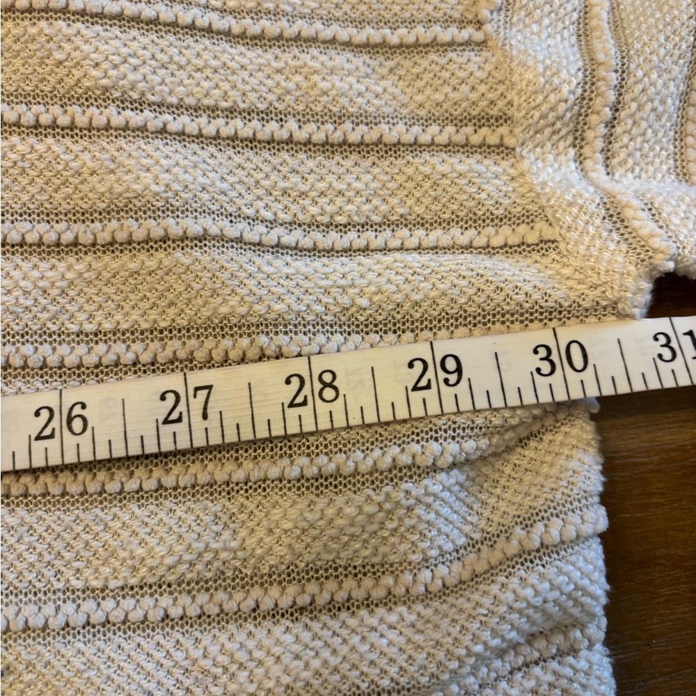 Lulu’s Pretty Cozy Ivory Striped Knit Sweater Top, Size Large - Picture 8 of 12